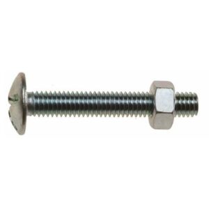 M8 x 70 roofing bolt and square nut zinc
