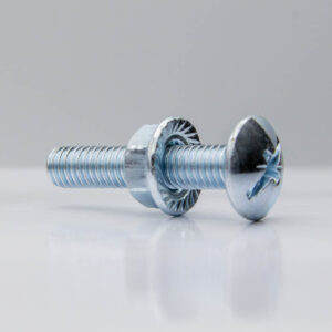 M6 x 40mm Tray Bolt & Serrated Flange Nut BZP DIN6923
