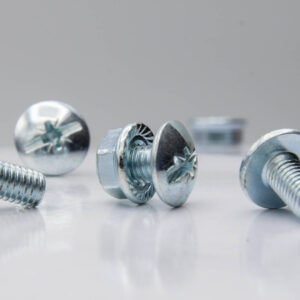 M6 x 20 Tray Bolts & Serrated Flange Nuts BZP