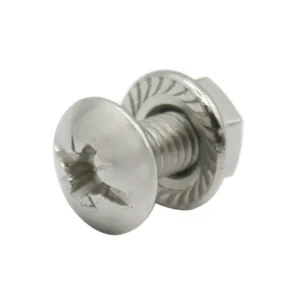 M6 x 16mm Tray Bolt & Serrated Flange Nut A4 Stainless Steel
